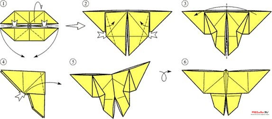 как сделать оригами бабочку